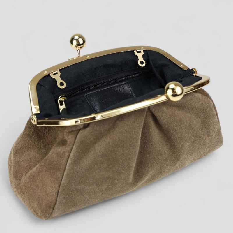 BZNA Bag Merle Moro Wildleder Leder Italy Damen Clutch Handtasche Schultertasche