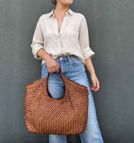 BZNA Bag BL342 Bordeaux Italy Designer Handtasche Schultertasche Tasche Leder Shopper