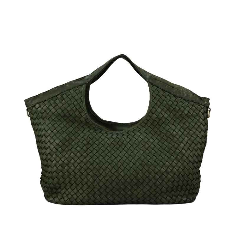 BZNA Bag BL342 Grün Italy Designer Handtasche Schultertasche Tasche Leder Shopper