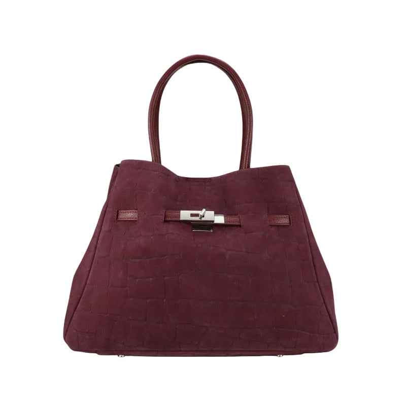 BZNA Bag B06261 Bordeaux Wildleder Italy Damen Shopper Schultertasche Tasche