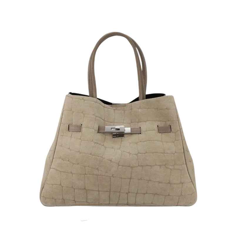 BZNA Bag B06261 Taupe Wildleder Italy Damen Shopper Schultertasche Tasche