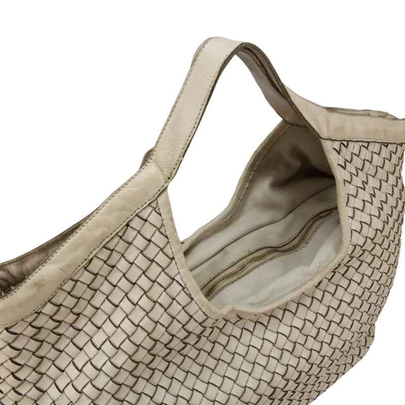 BZNA Bag BL342 Beige Italy Designer Handtasche Schultertasche Tasche Leder Shopper