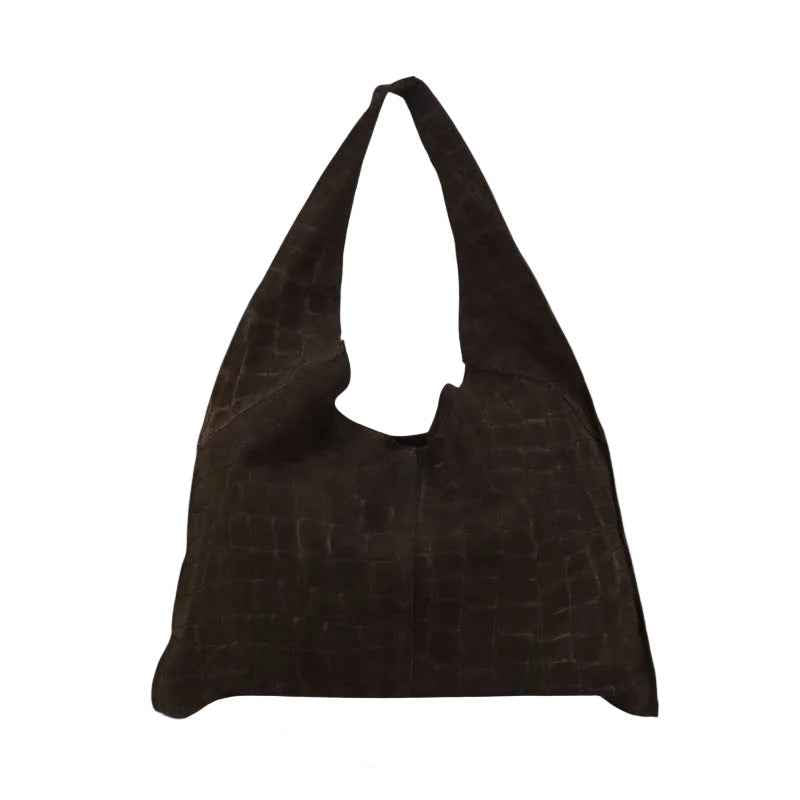 BZNA Bag B06261 Kroko Moro Wildleder Italy Damen Shopper Schultertasche Tasche