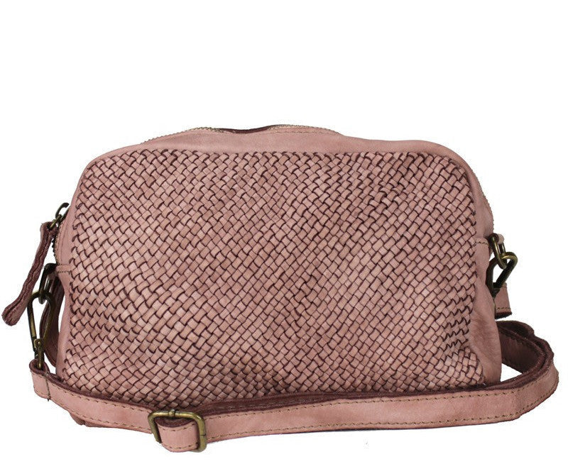 BZNA Bag Lucy Rosa Italy Designer Clutch Braided Ledertasche Umhängetasche Damen Handtasche Schultertasche Tasche Leder Shopper Neu - B Z N A