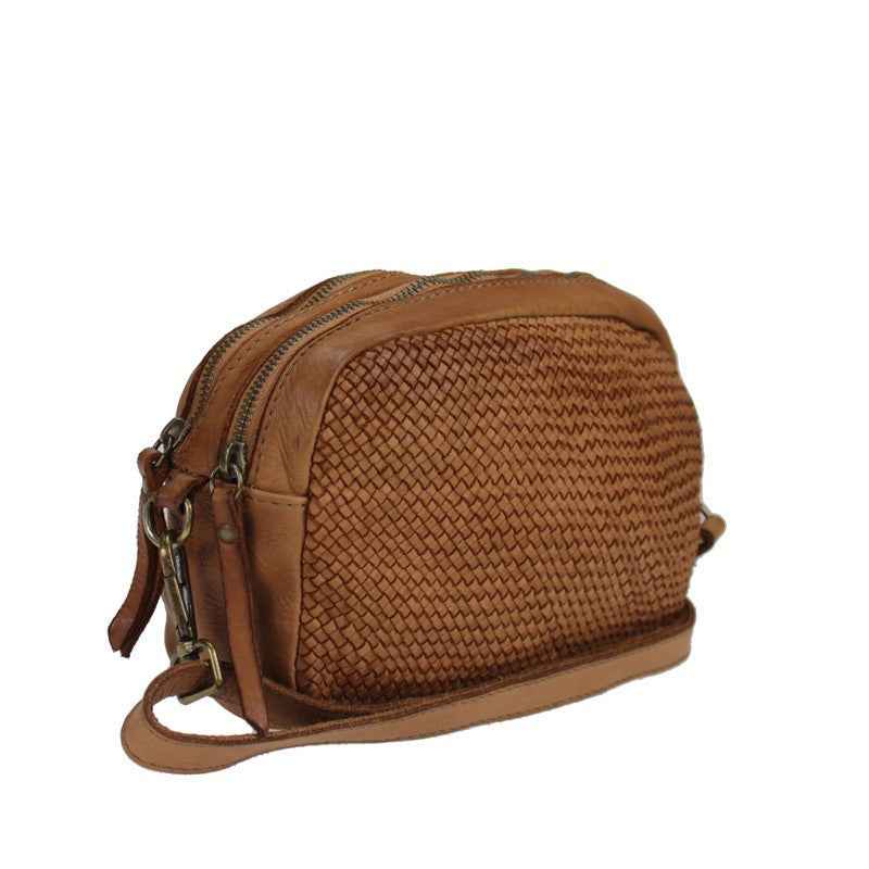 BZNA Bag Lucy cognac Italy Designer Clutch Braided Ledertasche Umhängetasche Damen Handtasche Schultertasche Tasche Leder Shopper Neu