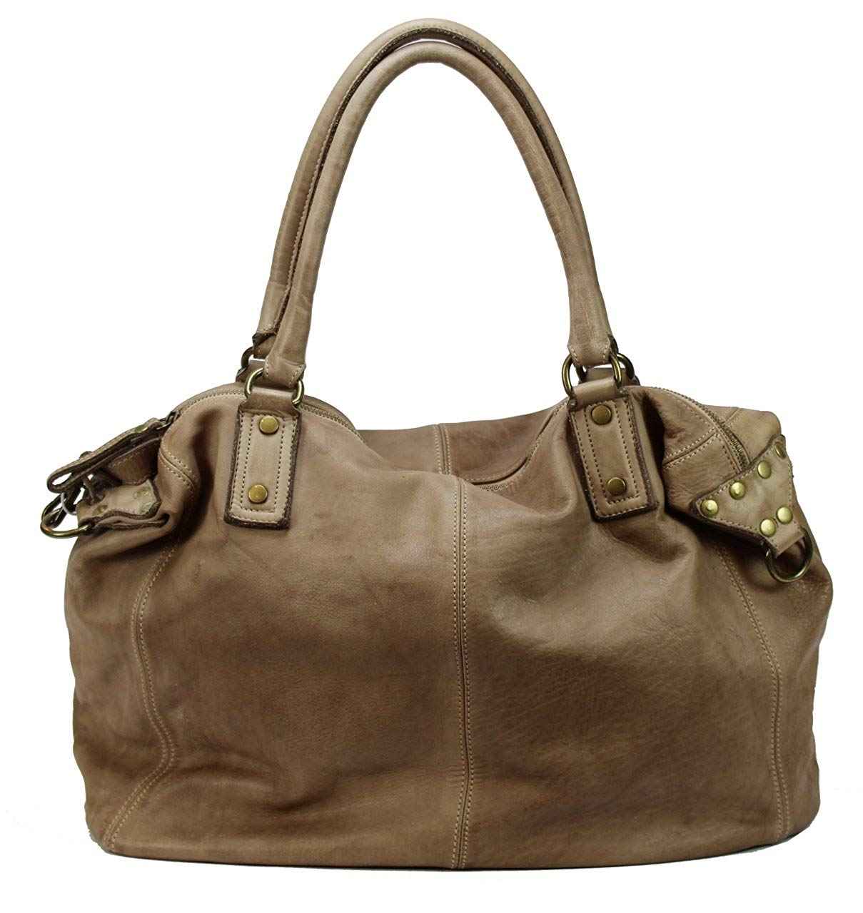 BZNA Bag Viola Noce Italy Designer Damen Handtasche Ledertasche Schultertasche Tasche Leder Shopper Neu