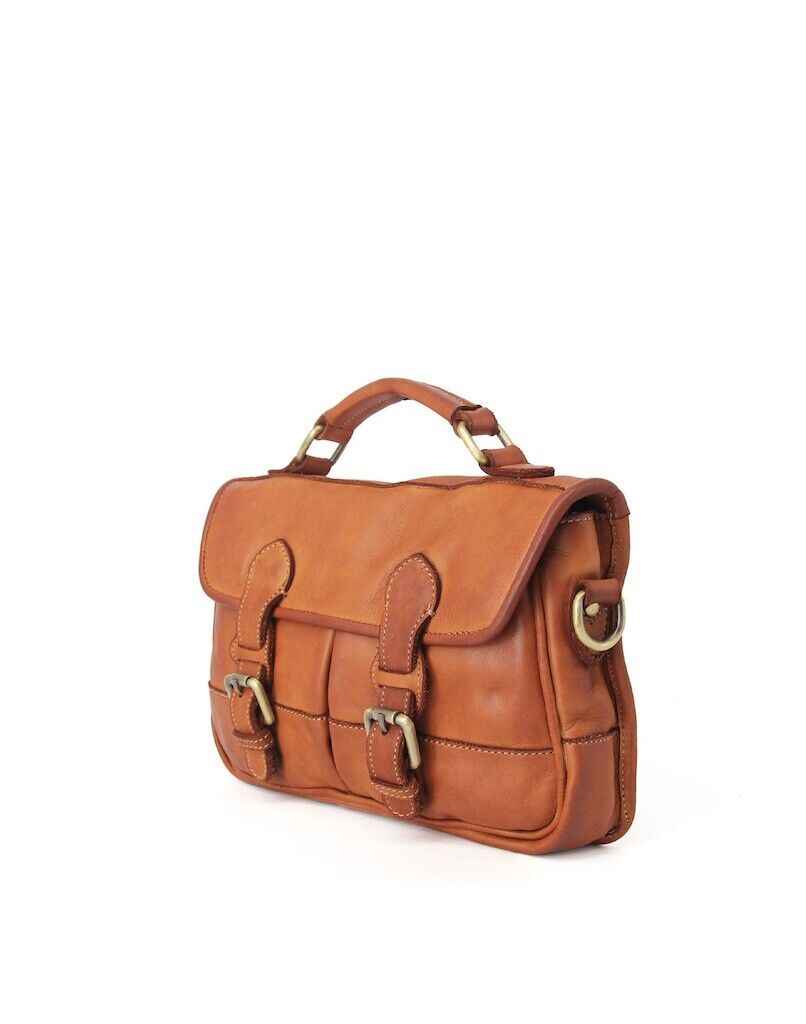 BZNA Aktentasche Enzo Cognac Business Bag Designer Ledertasche Schultertasche
