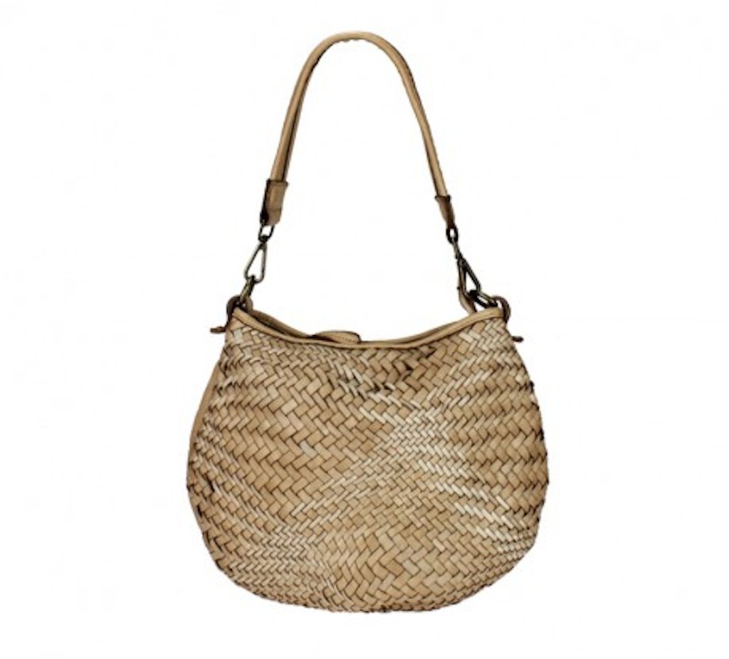 BZNA Bag Alesa Taupe Italy Designer Beutel Umhängetasche Damen Handtasche Leder - B Z N A