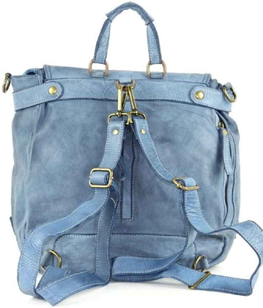 BZNA Bag Anna Blau Backpacker Designer Rucksack Ledertasche Damenhandtasche Schultertasche Leder Nappa sheep ItalyNeu