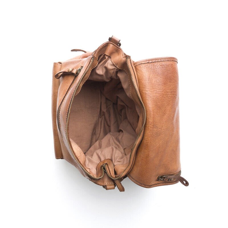 BZNA Bag Anna Taupe Backpacker Designer Rucksack Ledertasche Damenhandtasche - B Z N A