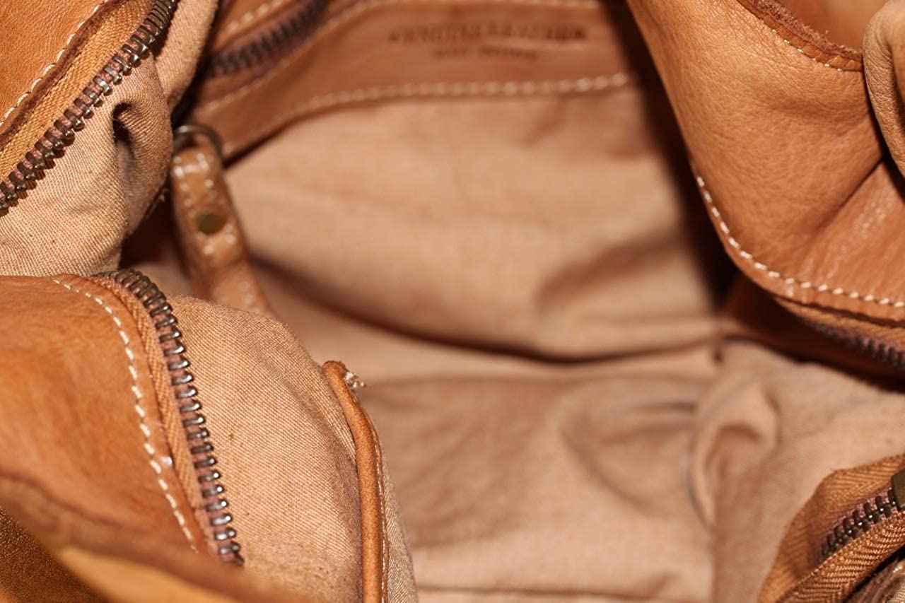BZNA Bag Bari cognac Italy Designer Damen Handtasche Ledertasche Schultertasche Tasche Leder Shopper Neu