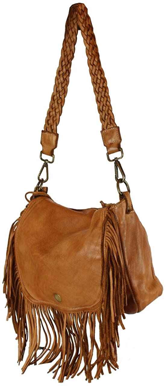 BZNA Bag Bari cognac Italy Designer Damen Handtasche Ledertasche Schultertasche Tasche Leder Shopper Neu