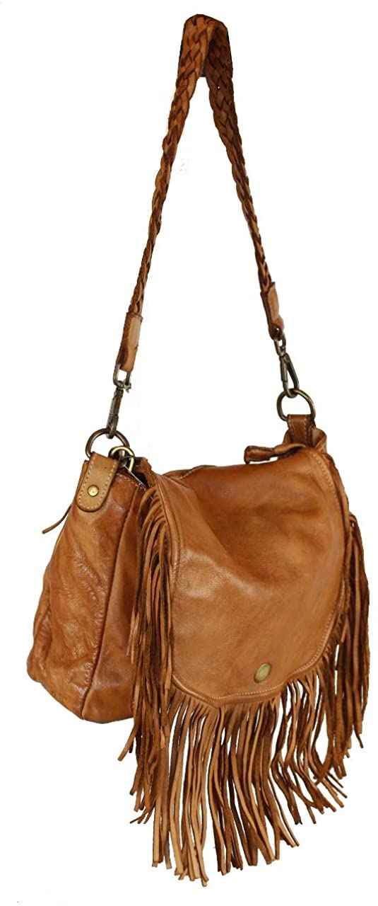BZNA Bag Bari cognac Italy Designer Damen Handtasche Ledertasche Schultertasche Tasche Leder Shopper Neu