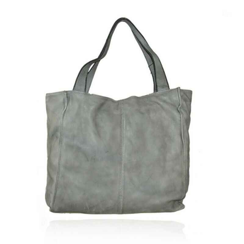 BZNA Bag Cassy Grau Italy Designer Beutel Umhängetasche Damen Handtasche Leder