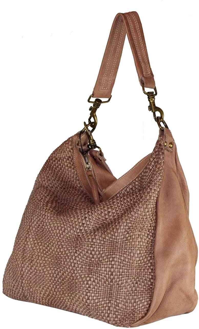 BZNA Bag Emilia rosa Italy Designer Damen Handtasche Schultertasche Tasche Leder Shopper Neu