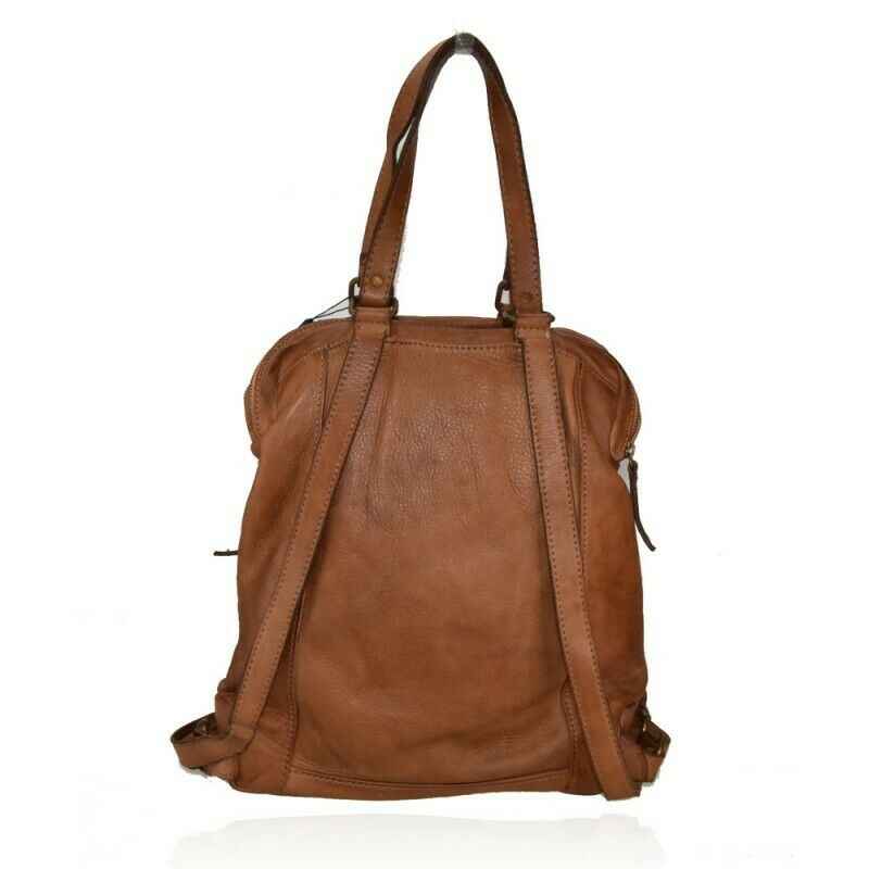 BZNA Bag Flipp Cognac Backpacker Rucksack Damenhandtasche Schultertasche