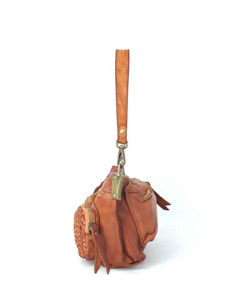 BZNA Bag Gesa Cognac Umhängetasche Designer Clutch Ledertasche Schultertasche