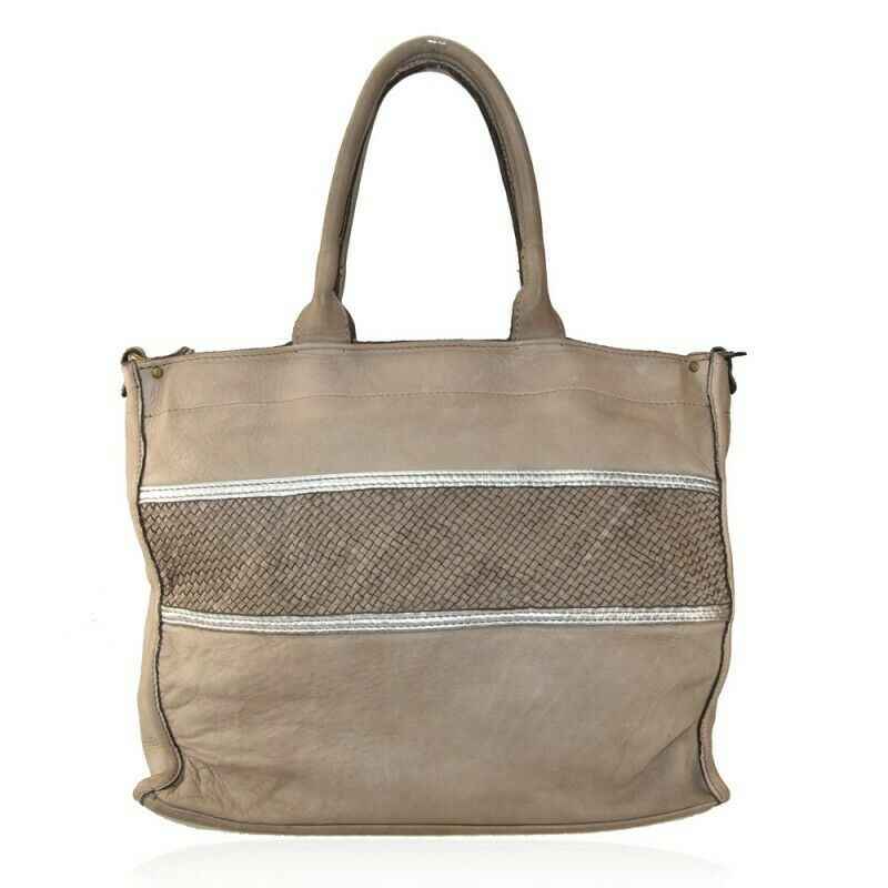 BZNA Bag Gina Taupe vintage Italy Designer Damen Handtasche Ledertasche Leder