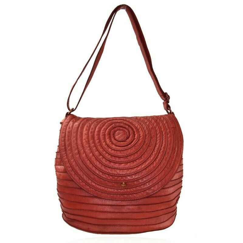 BZNA Bag Hazel Rot Italy Designer Beutel Umhängetasche Damen Handtasche Leder