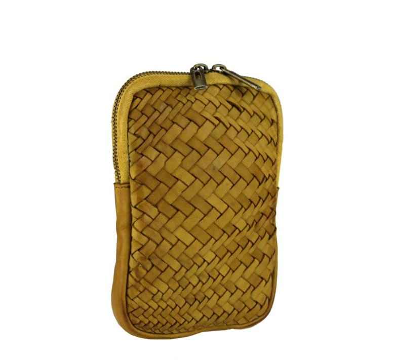 BZNA Bag Kate Gelb italy Designer mobile Handytasche Ledertasche Umhängetasche