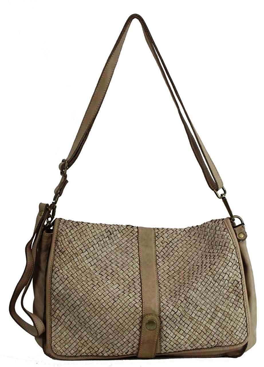 BZNA Bag Lola Beige Italy Designer Clutch Umhängetasche Damen Handtasche Schultertasche Tasche Leder Shopper Neu