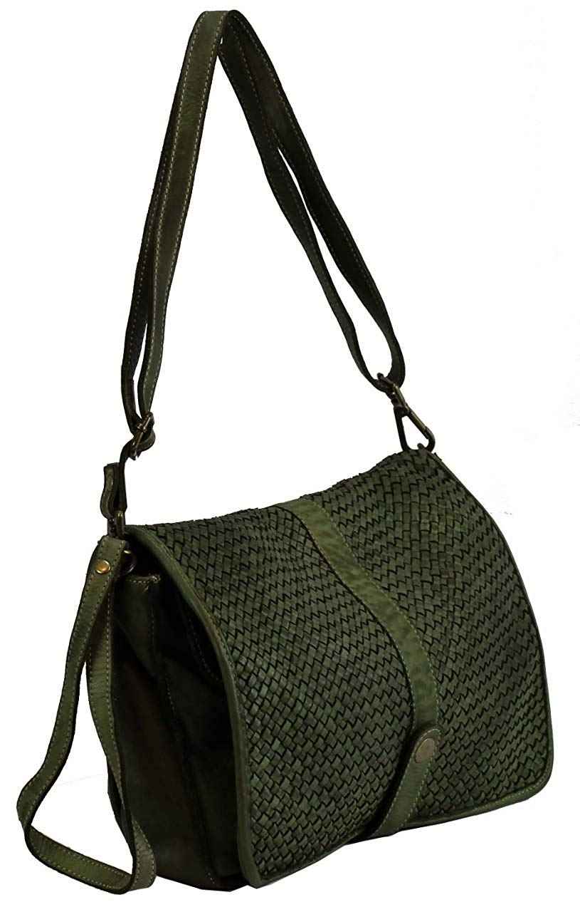BZNA Bag Lola Verde Grün Italy Designer Clutch Umhängetasche Damen Handtasche Schultertasche Tasche Leder Shopper Neu