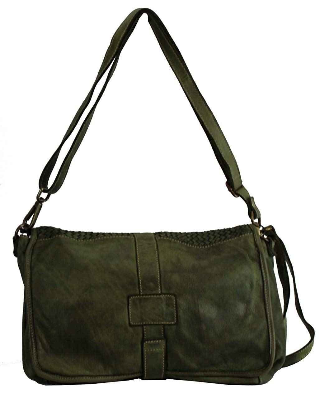 BZNA Bag Lola Verde Grün Italy Designer Clutch Umhängetasche Damen Handtasche Schultertasche Tasche Leder Shopper Neu