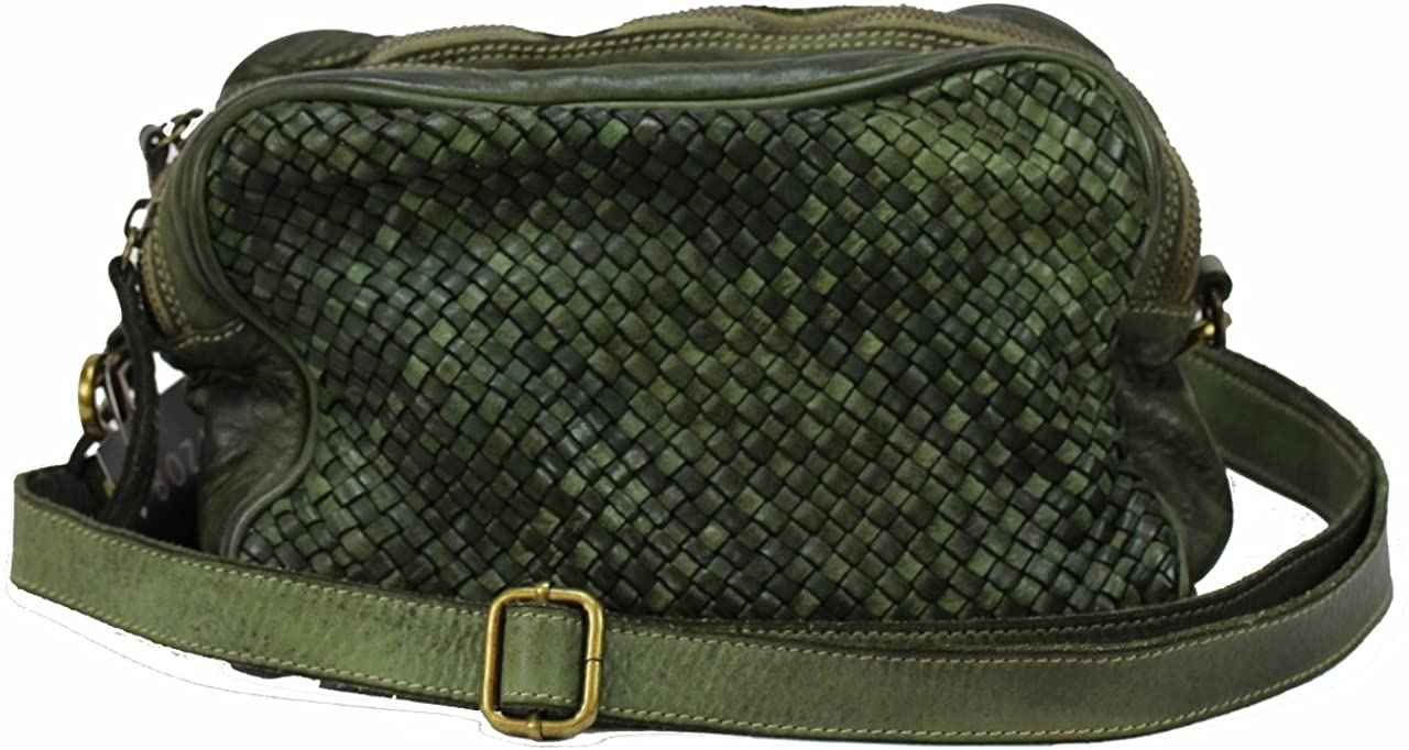BZNA Bag Lucy verde Italy Designer Clutch Braided Ledertasche Umhängetasche Damen Handtasche Schultertasche Tasche Leder Shopper Neu