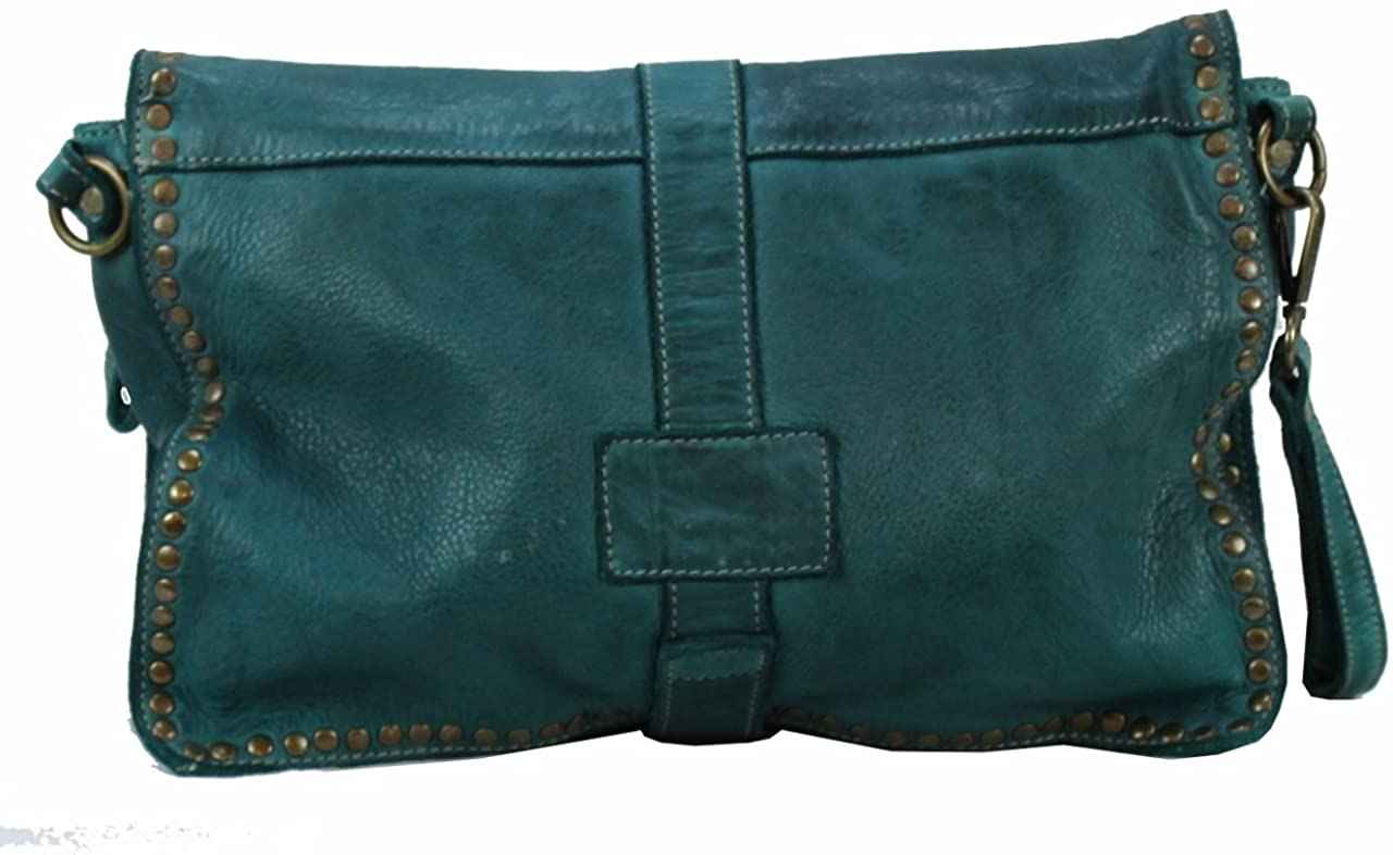 BZNA Bag Luna Petrol Italy Designer Clutch Umhängetasche Ledertasche Damen Handtasche Schultertasche Tasche Leder Shopper Neu