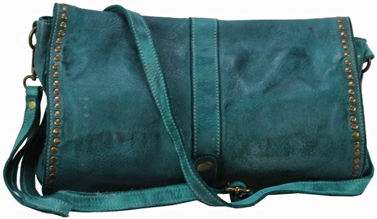 BZNA Bag Luna Petrol Italy Designer Clutch Umhängetasche Ledertasche Damen Handtasche Schultertasche Tasche Leder Shopper Neu