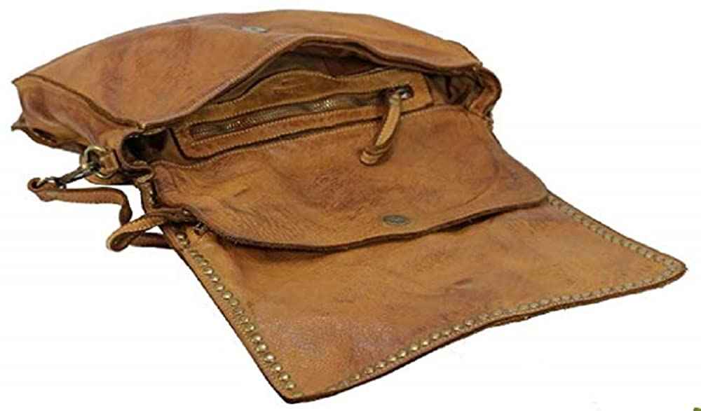 BZNA Bag Luna Lederfarben cognac Italy Designer Clutch Umhängetasche Ledertasche Damen Handtasche Schultertasche Tasche Leder Shopper Neu