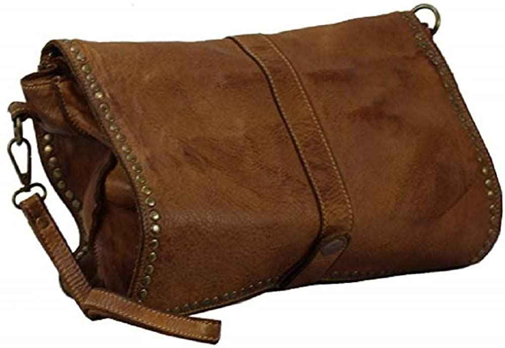 BZNA Bag Luna Lederfarben cognac Italy Designer Clutch Umhängetasche Ledertasche Damen Handtasche Schultertasche Tasche Leder Shopper Neu