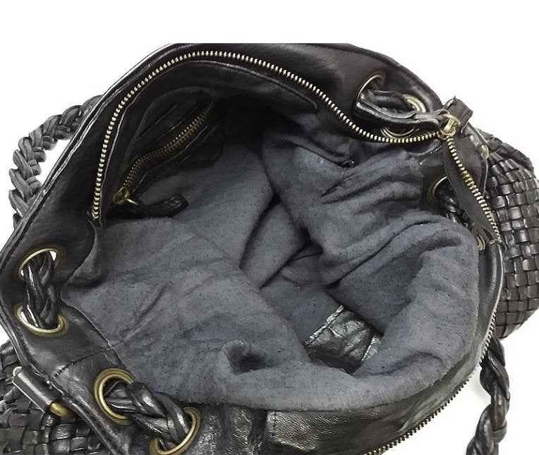 BZNA Bag May Braun Italy Designer Damen Handtasche Tasche Schafsleder Shopper