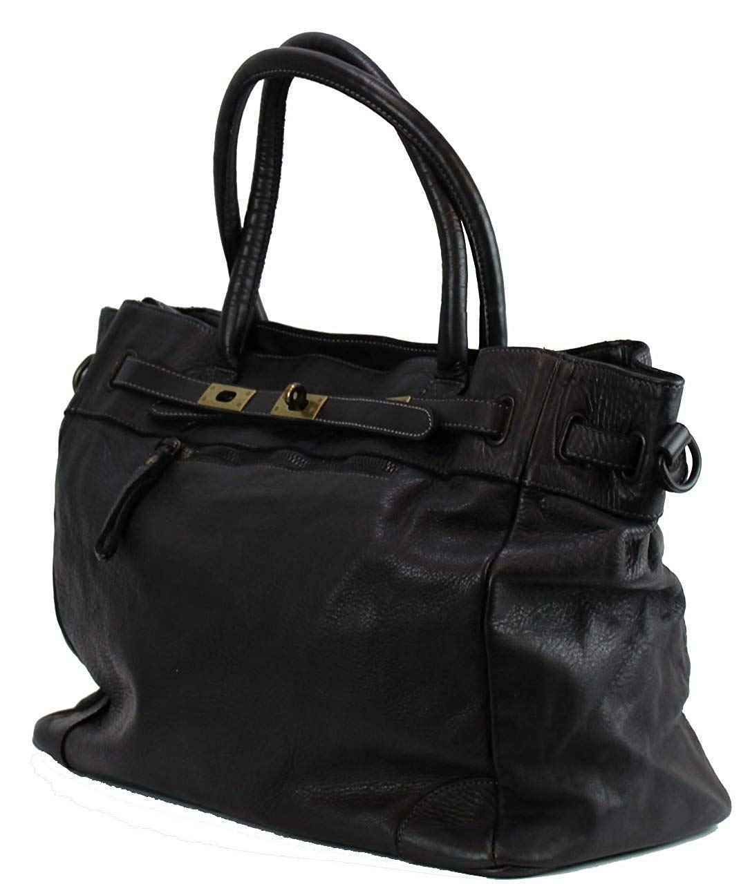 BZNA Bag Mila Schwarz nero vintage Italy Designer Business Damen Handtasche Ledertasche Schultertasche Tasche Leder Shopper Neu