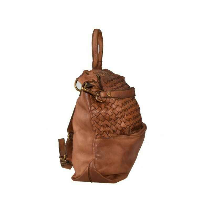 BZNA Bag Mona Gelb Backpacker Designer Rucksack Ledertasche Damenhandtasche