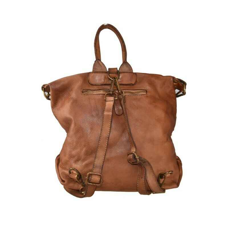 BZNA Bag Mona Schwarz Backpacker Designer Rucksack Ledertasche Damenhandtasche