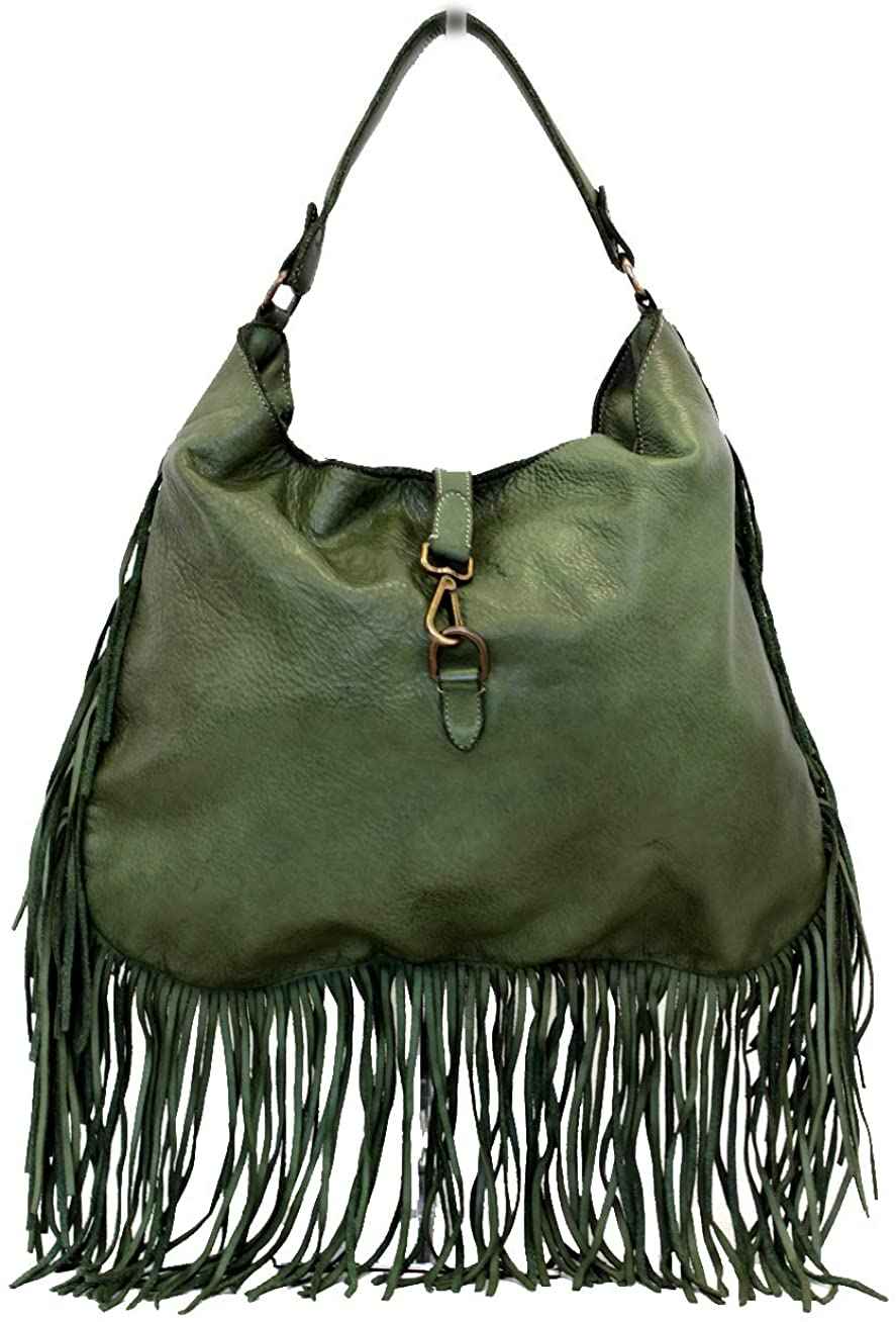 BZNA Bag Napoli Grün Italy Designer Damen Handtasche Ledertasche Schultertasche Tasche Leder Shopper Neu