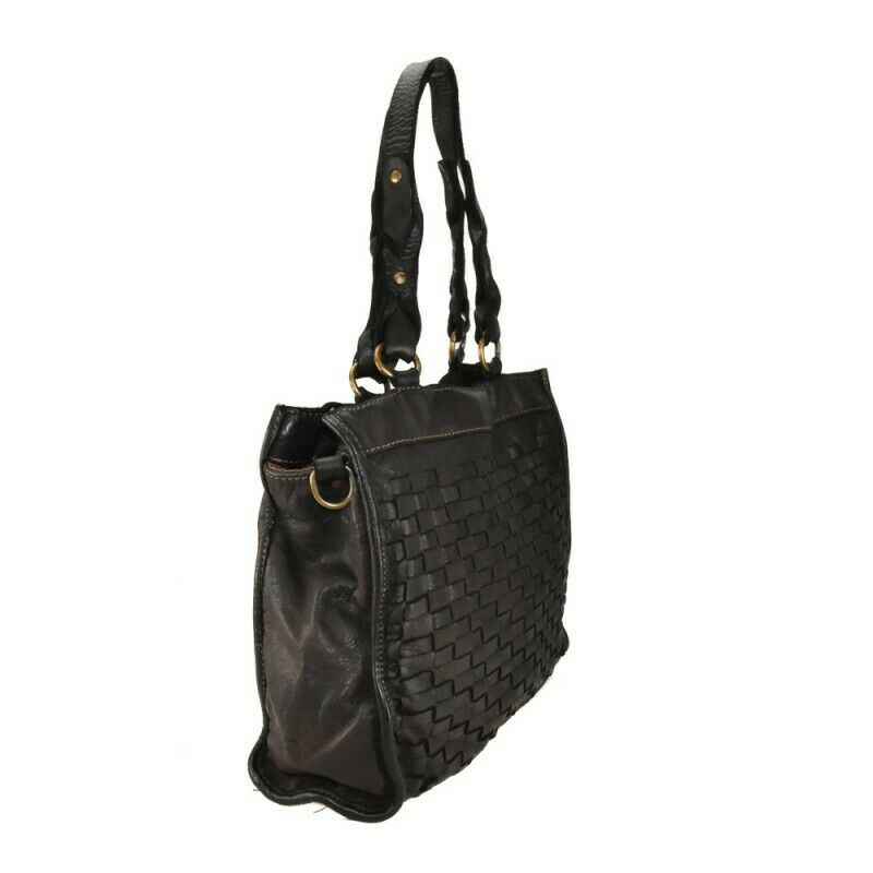 BZNA Bag Paris Braun  Italy Designer Beutel Umhängetasche Damen Handtasche Leder