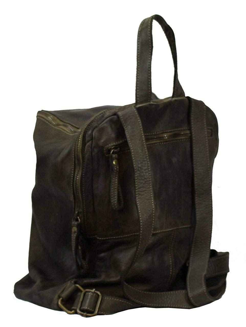 BZNA Bag Richie verde Backpacker Designer Rucksack Damenhandtasche Schultertasche Leder Nappa sheep ItalyNeu