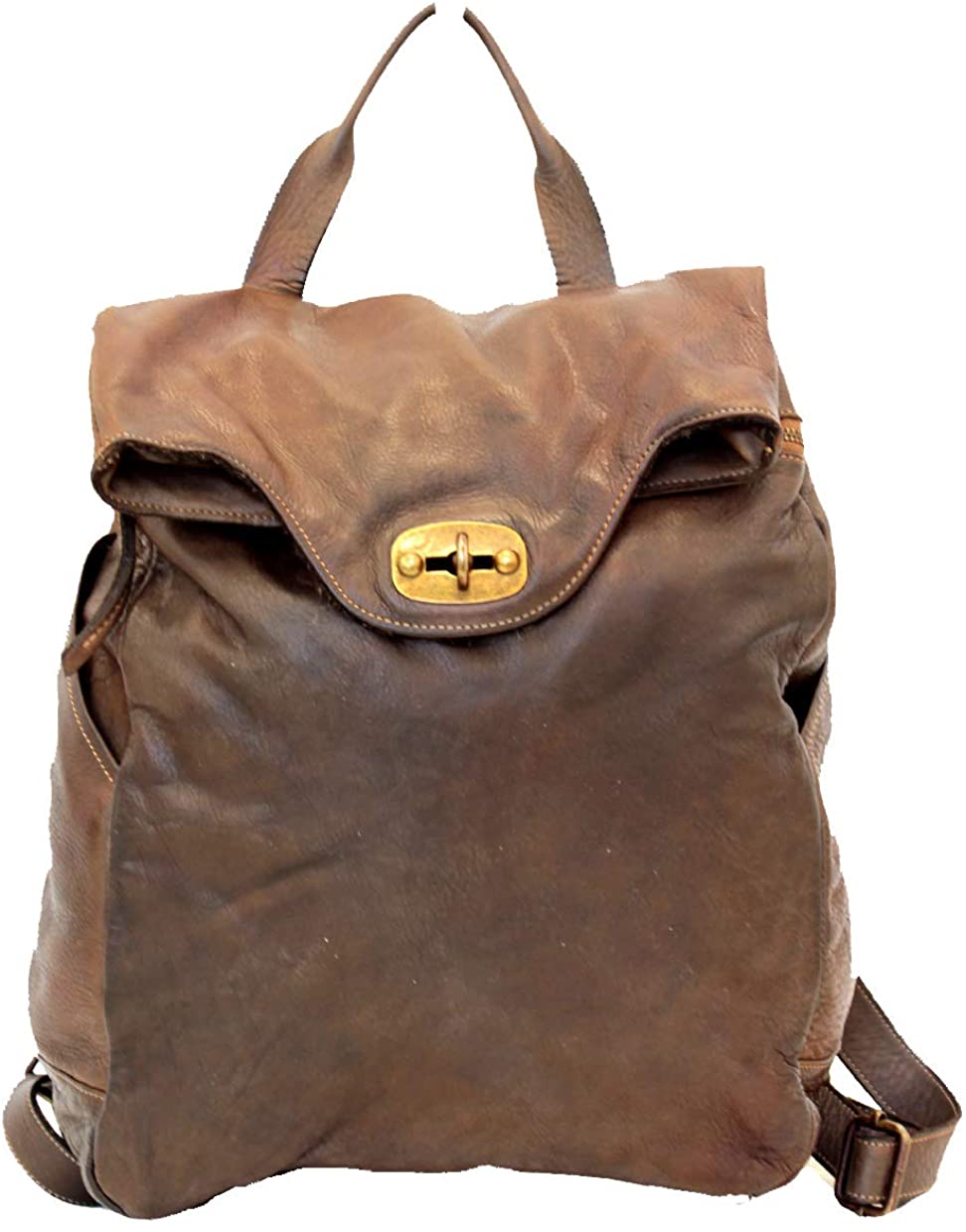 BZNA Bag Rinalto Braun moro Italy Rucksack Backpacker Designer Tasche Handtasche Schultertasche Leder Damen Neu - B Z N A