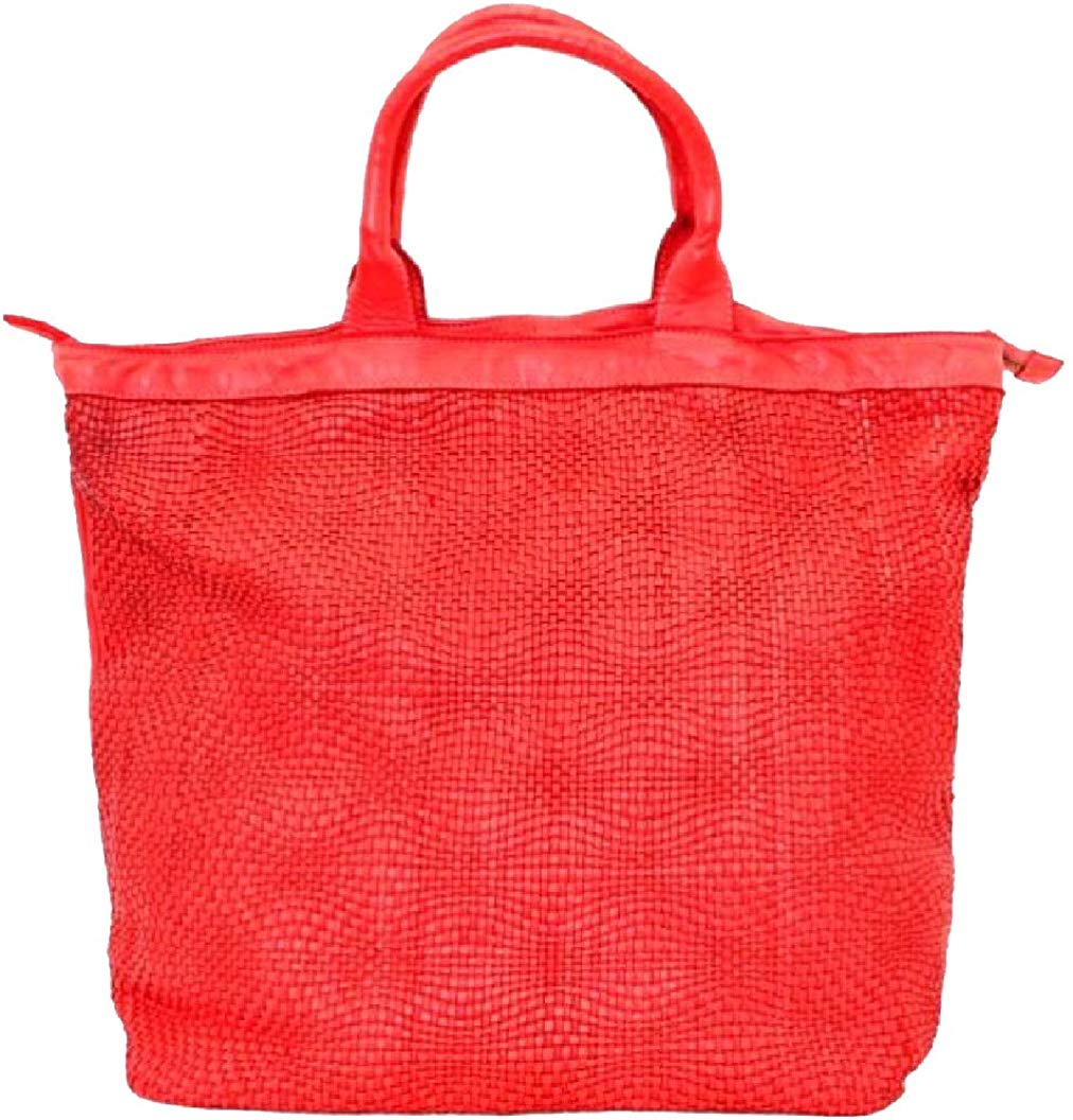 BZNA Bag Roma rot Italy langer abnehmbarer Schultergurt Designer Damen Handtasche Schultertasche Tasche Leder Shopper Neu - B Z N A