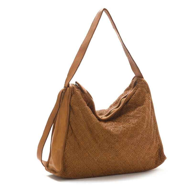 BZNA Bag Ruby cognac Italy Designer Damen Ledertasche Handtasche Schultertasche