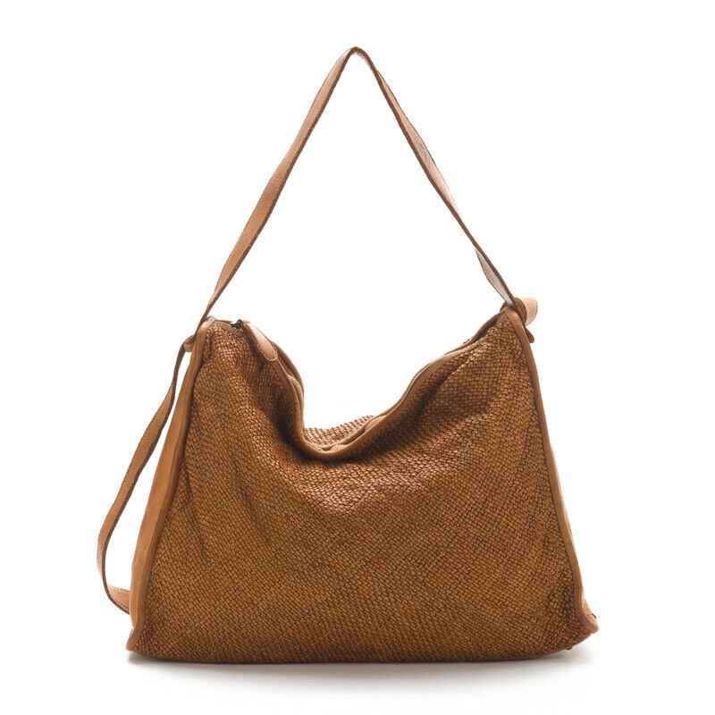 BZNA Bag Ruby cognac Italy Designer Damen Ledertasche Handtasche Schultertasche