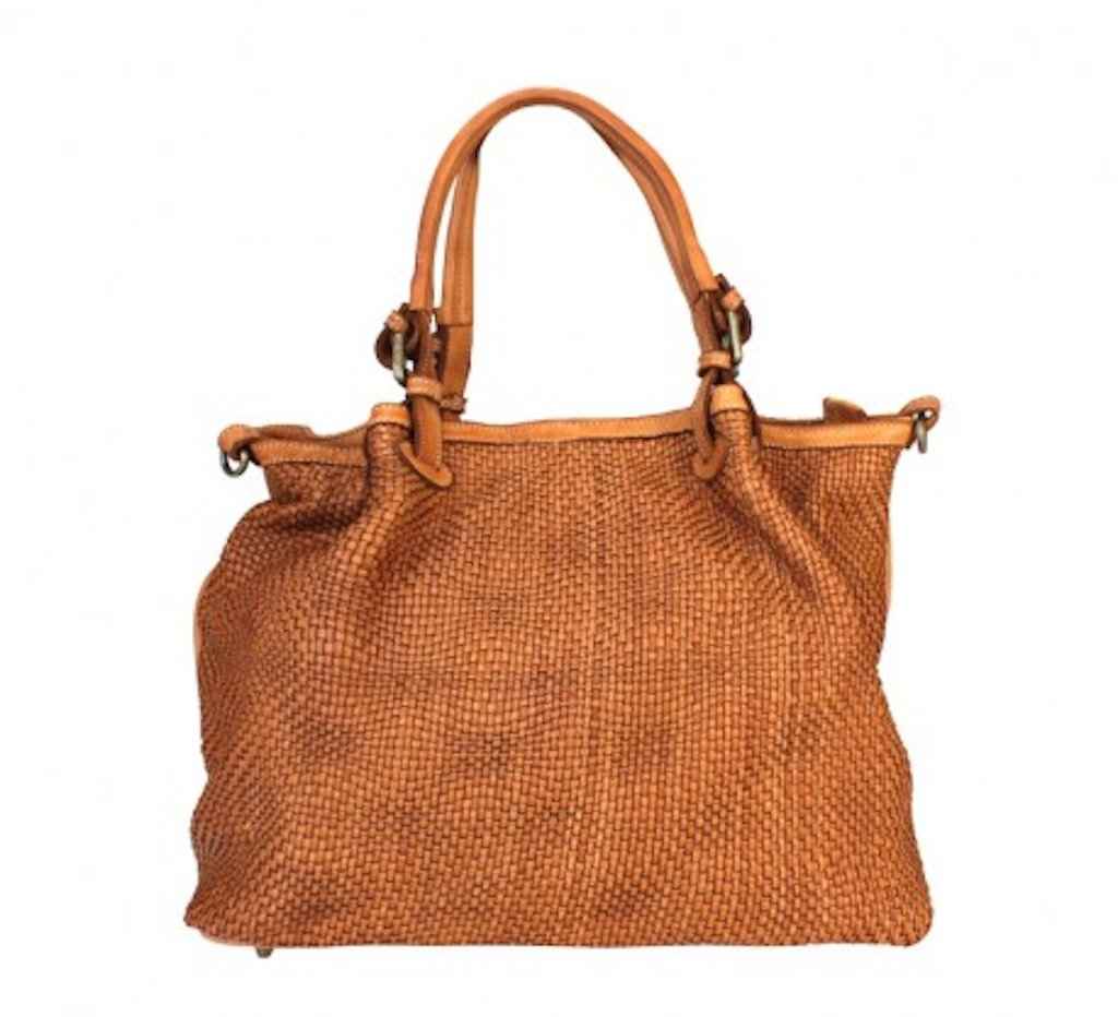 BZNA Bag Ruth Cognac Ledertasche Italy Designer Damen Handtasche Schultertasche
