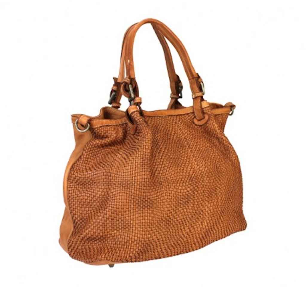 BZNA Bag Ruth Cognac Ledertasche Italy Designer Damen Handtasche Schultertasche
