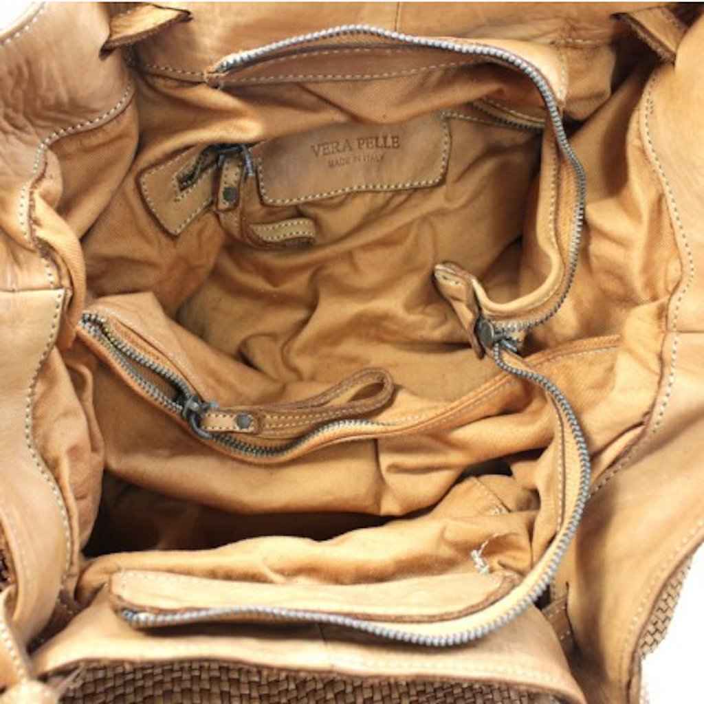 BZNA Bag Ruth Cognac Ledertasche Italy Designer Damen Handtasche Schultertasche
