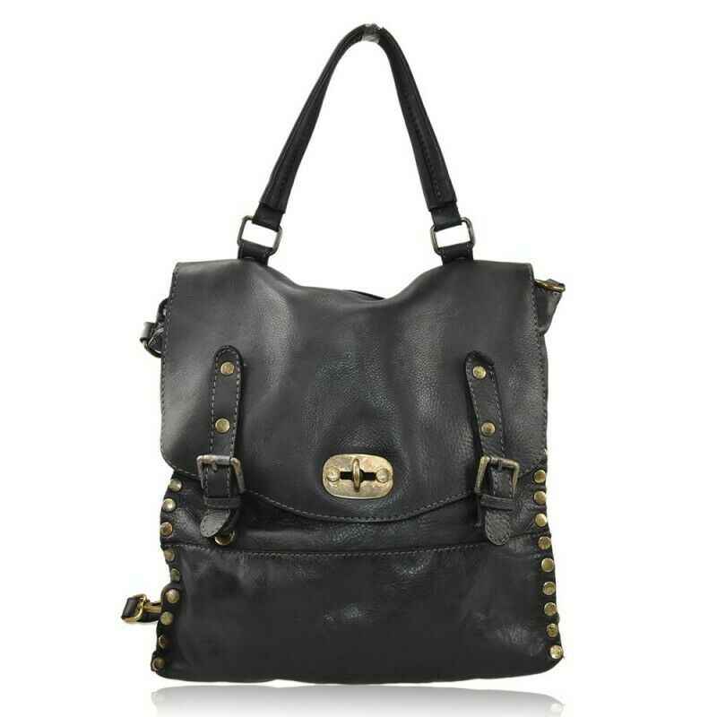 BZNA Bag Talea Schwarz Backpacker Rucksack Damenhandtasche Schultertasche