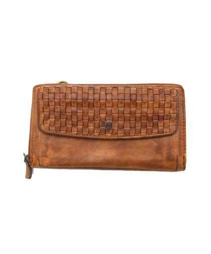 BZNA Berlin Dilan Cognac Wallet Leder Schulter Portemonnaie Geldbörse Clutch - B Z N A