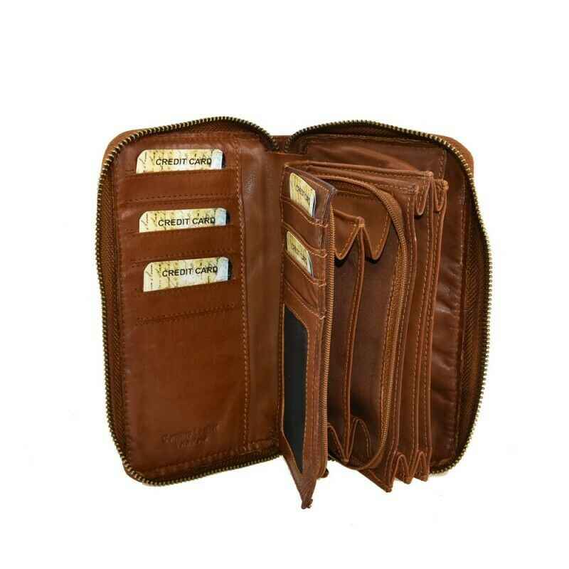 BZNA Berlin Maira Grün Wallet sheep Leather Leder Portemonnaie Geldbörse Neu