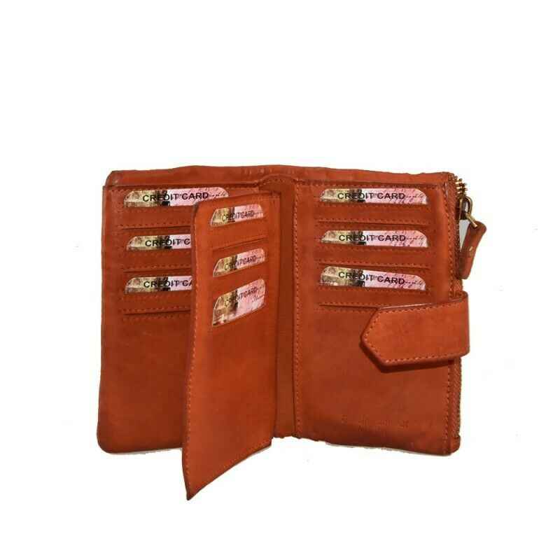 BZNA Berlin Paja Cognac  Wallet Leather Leder Portemonnaie Geldbörse Clutch